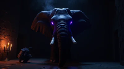 Dream about angry elephant